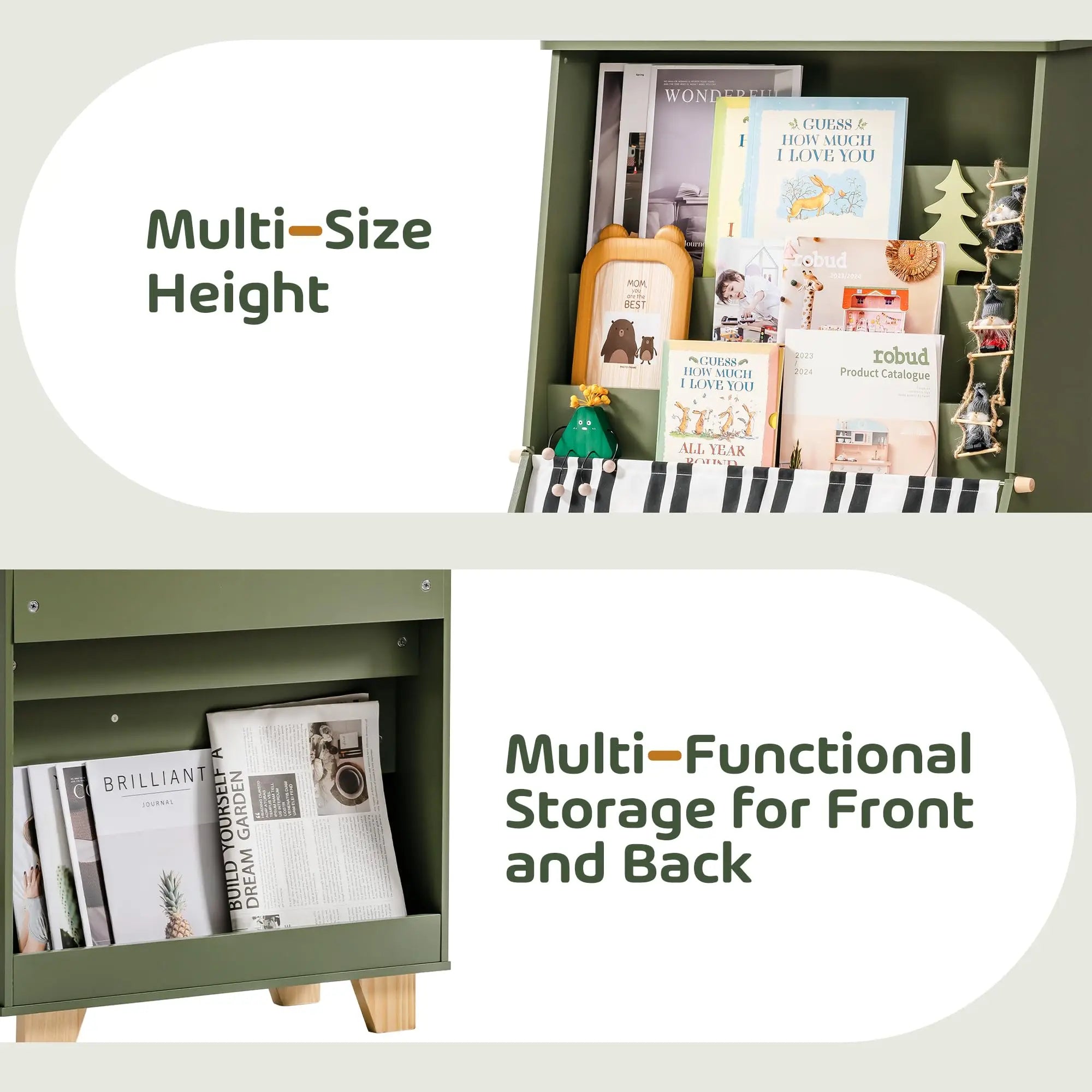 4 - Tier Wooden Kids Bookshelf - TIMBER TEACH