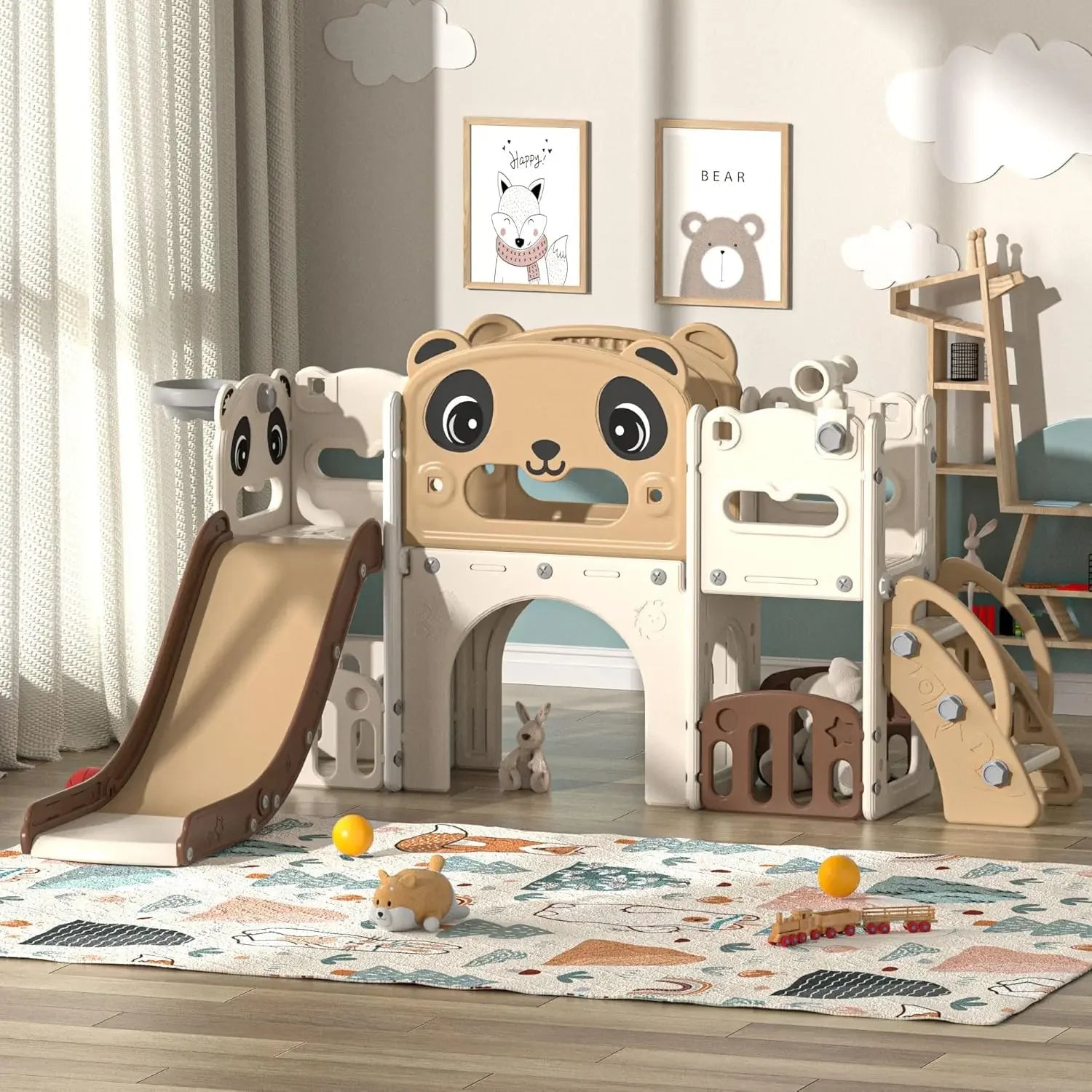 9 - in - 1 Toddler Slide & Climber Playset - TIMBER TEACH