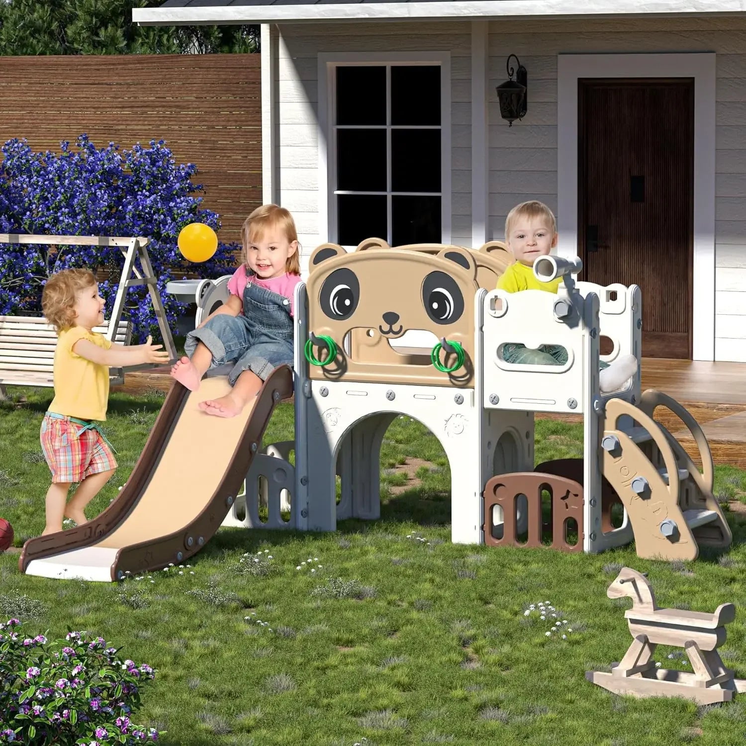 9 - in - 1 Toddler Slide & Climber Playset - TIMBER TEACH