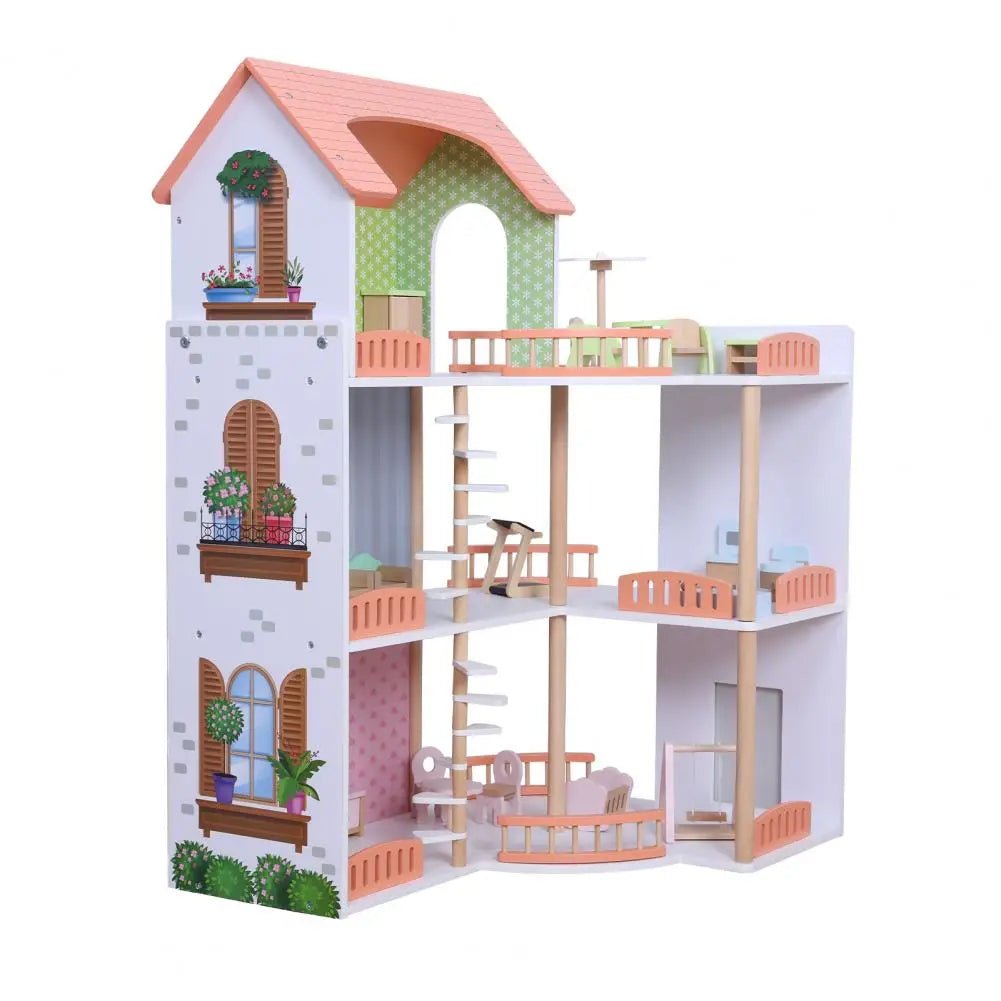 Girls Wooden Playhouse Toy - TIMBER TEACH