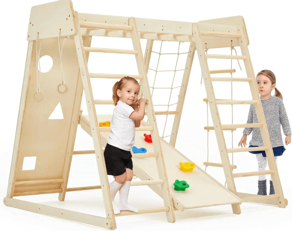 Indoor Jungle Gym – 9 - in - 1 Kids - TIMBER TEACH