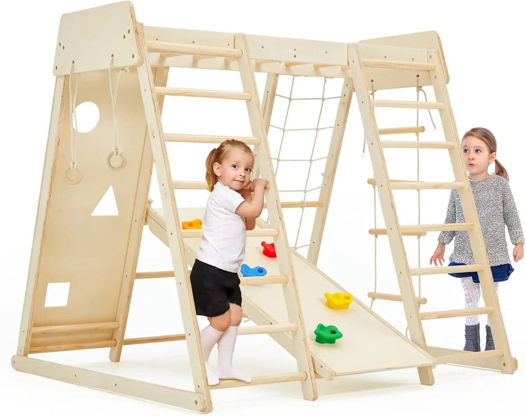 Indoor Jungle Gym – 9 - in - 1 Kids - TIMBER TEACH