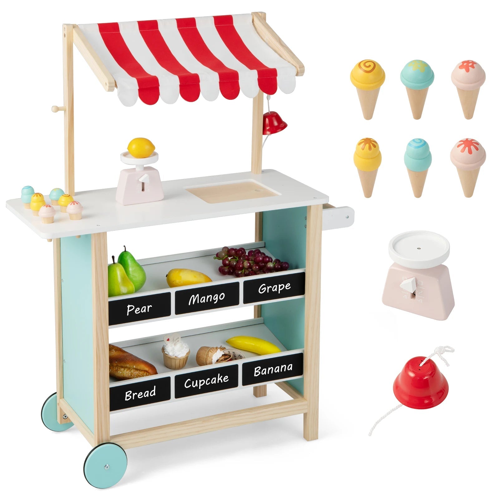 Kids Wooden Ice Cream Cart - TIMBER TEACH