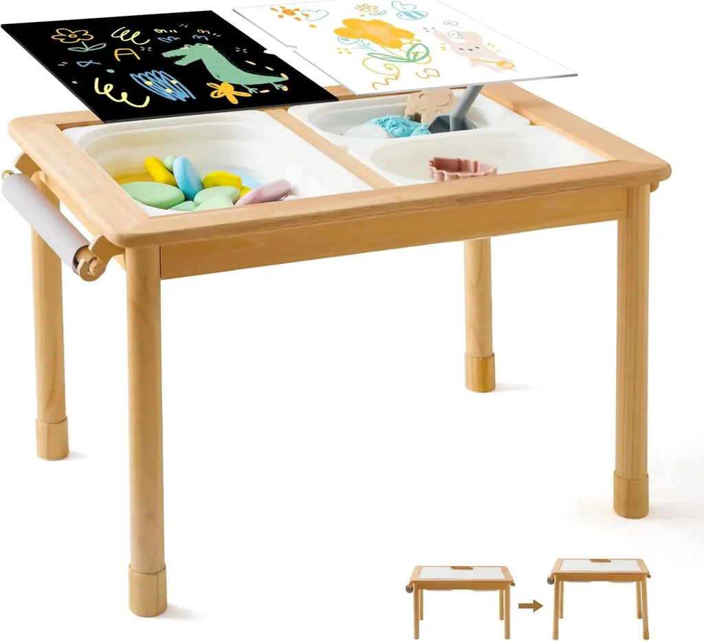 Rubber Wood Montessori Sensory Table - TIMBER TEACH