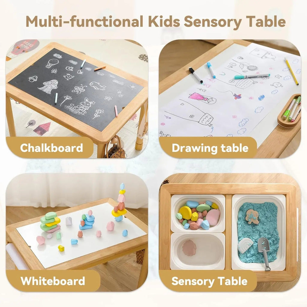 Rubber Wood Montessori Sensory Table - TIMBER TEACH