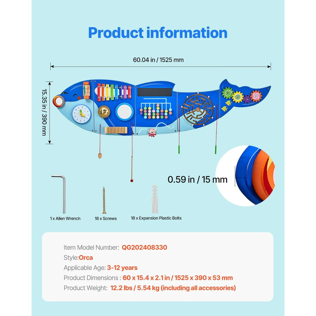 SucceBuy Orca Kids Wall Busy Board - TIMBER TEACH