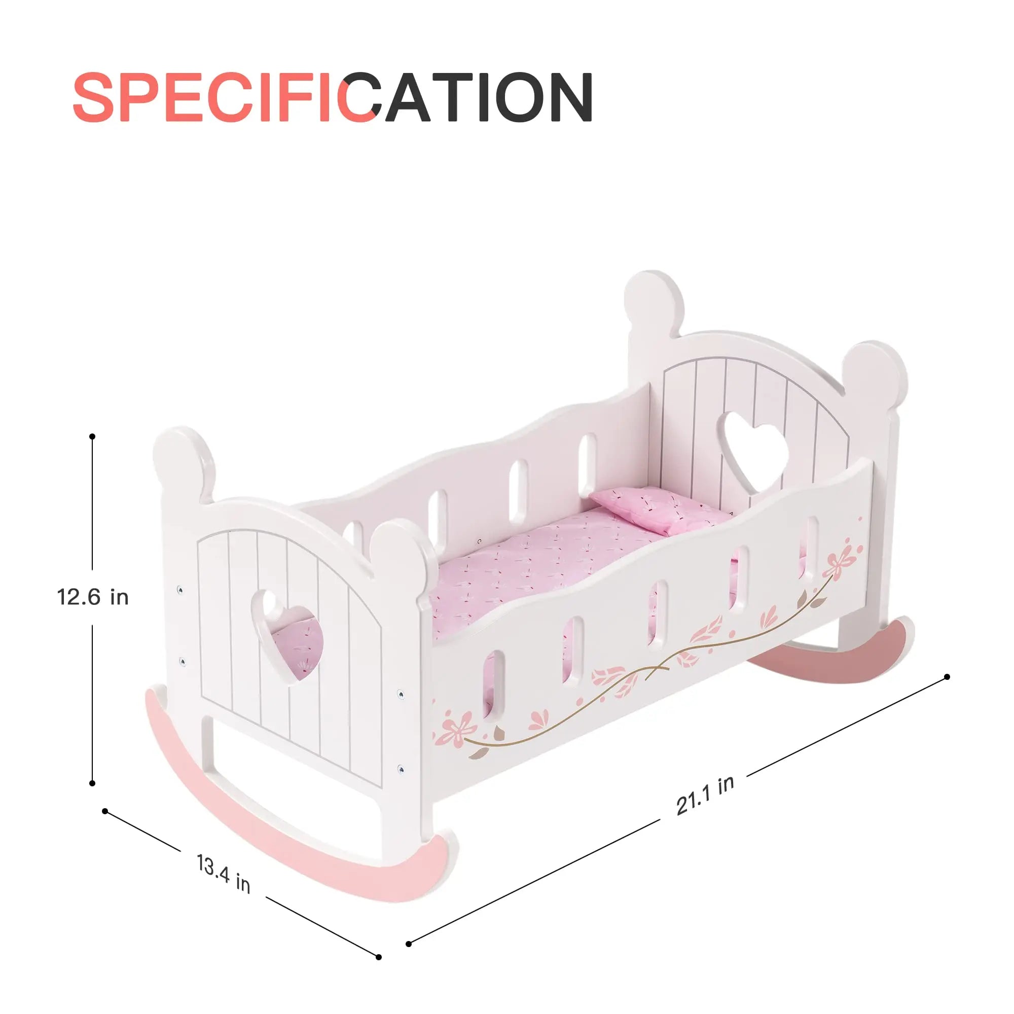 Wooden Baby Doll Crib - TIMBER TEACH