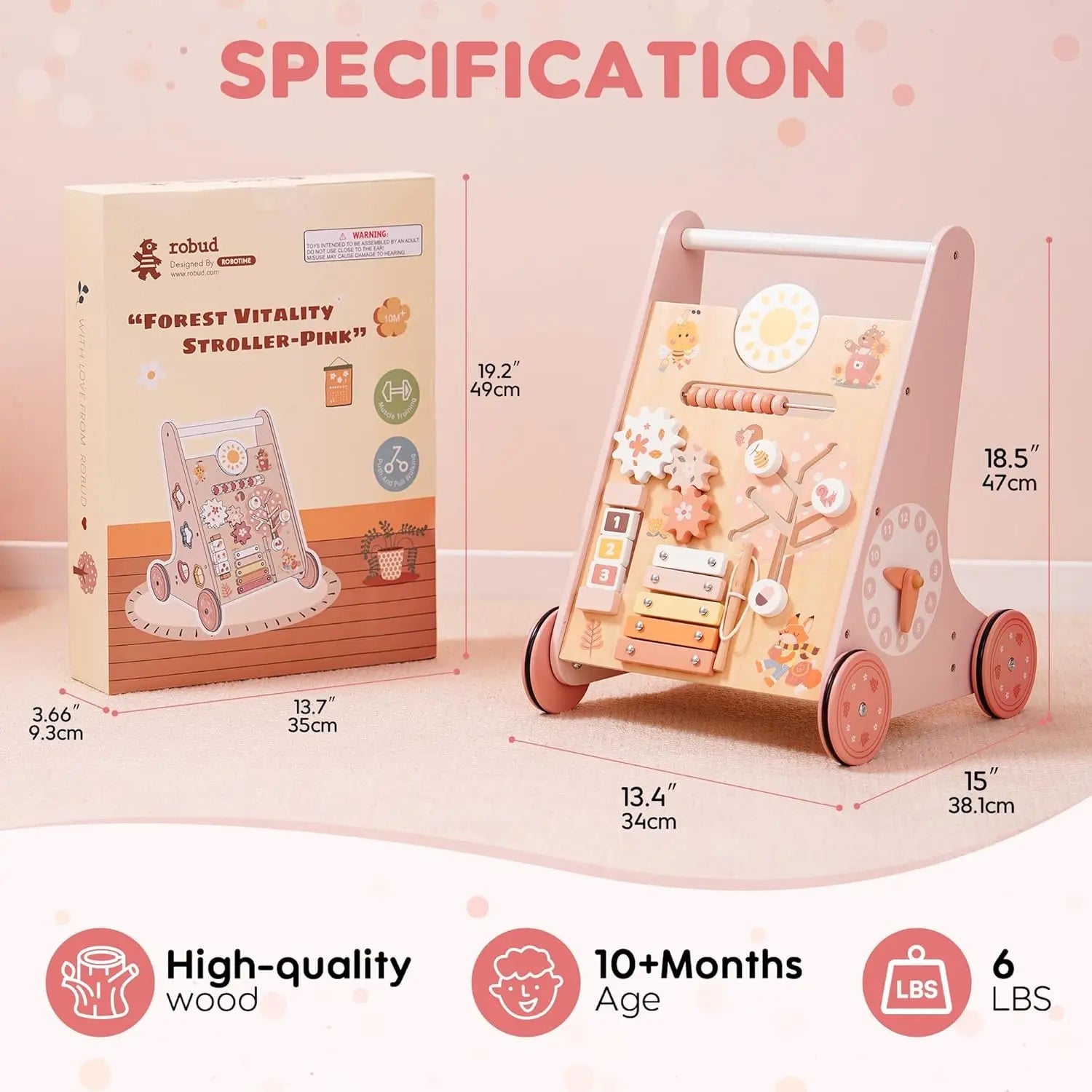 Wooden Baby Walker - TIMBER TEACH