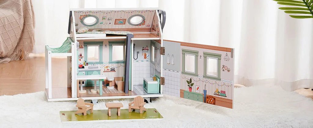 Wooden Camper Van Dollhouse - TIMBER TEACH