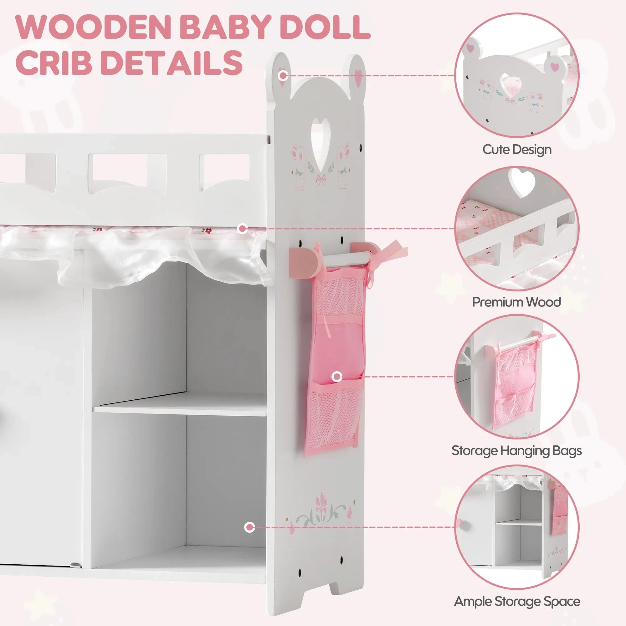 Wooden Doll Crib - TIMBER TEACH