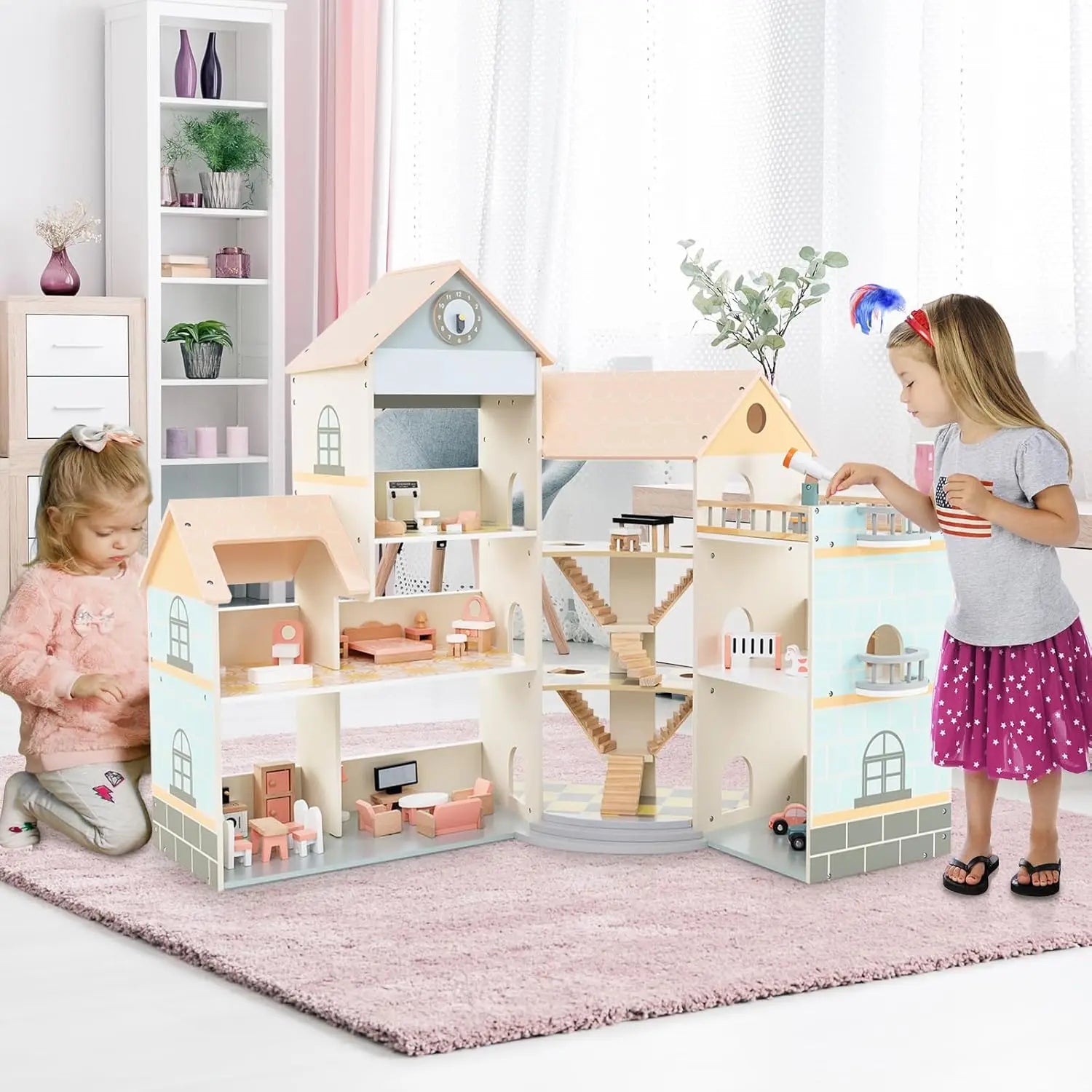 Wooden Dollhouse for Kids - TIMBER TEACH