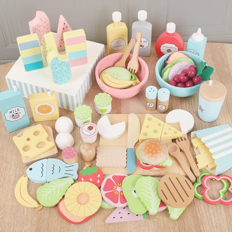 Wooden Food Play Set - TIMBER TEACH