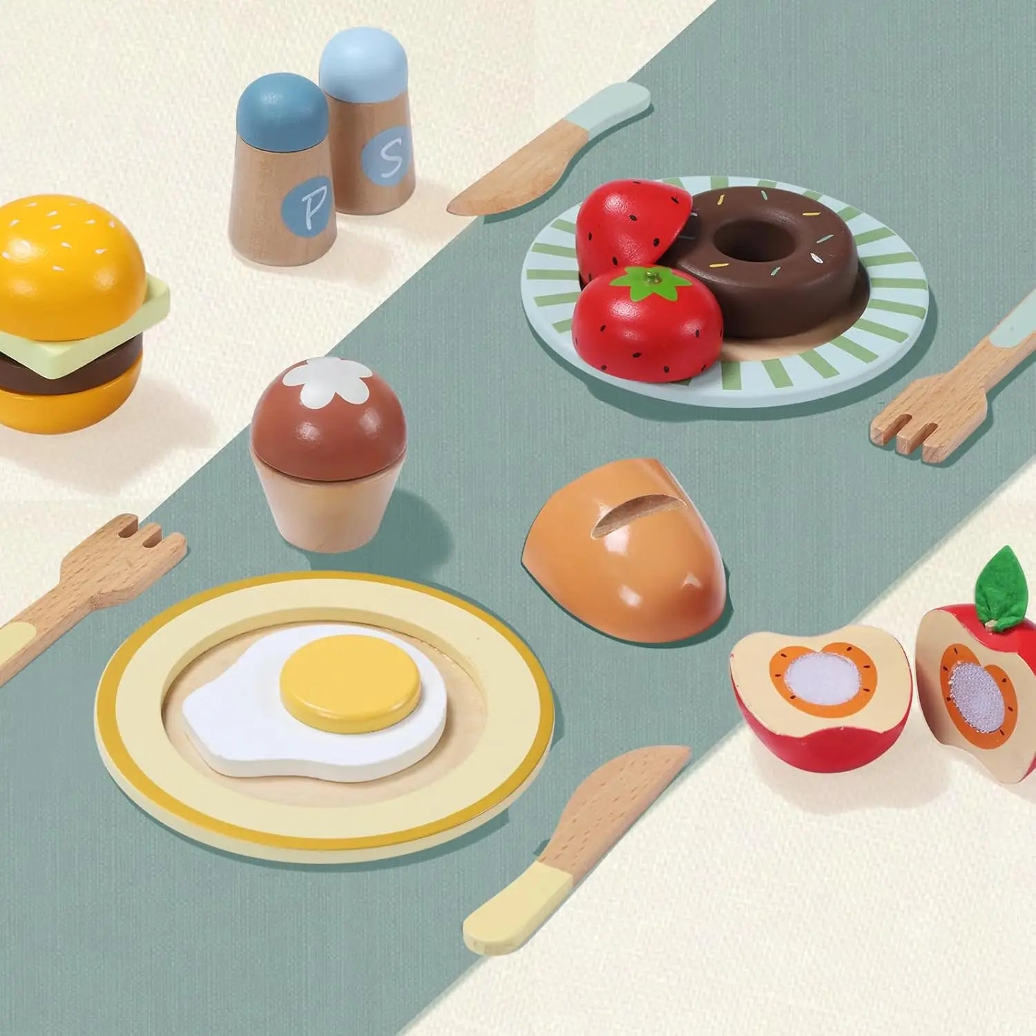 Wooden Play Food Set - TIMBER TEACH