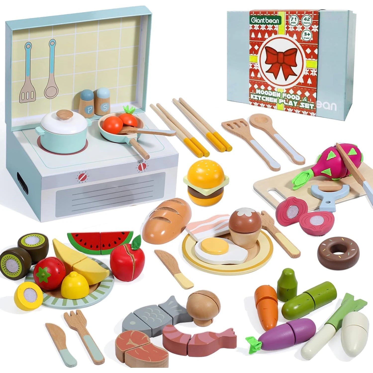 Wooden Play Food Set - TIMBER TEACH