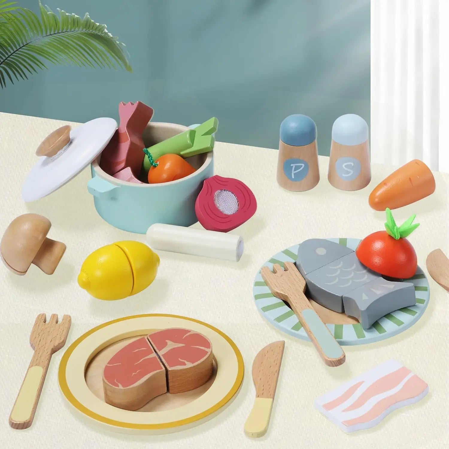 Wooden Play Food Set - TIMBER TEACH
