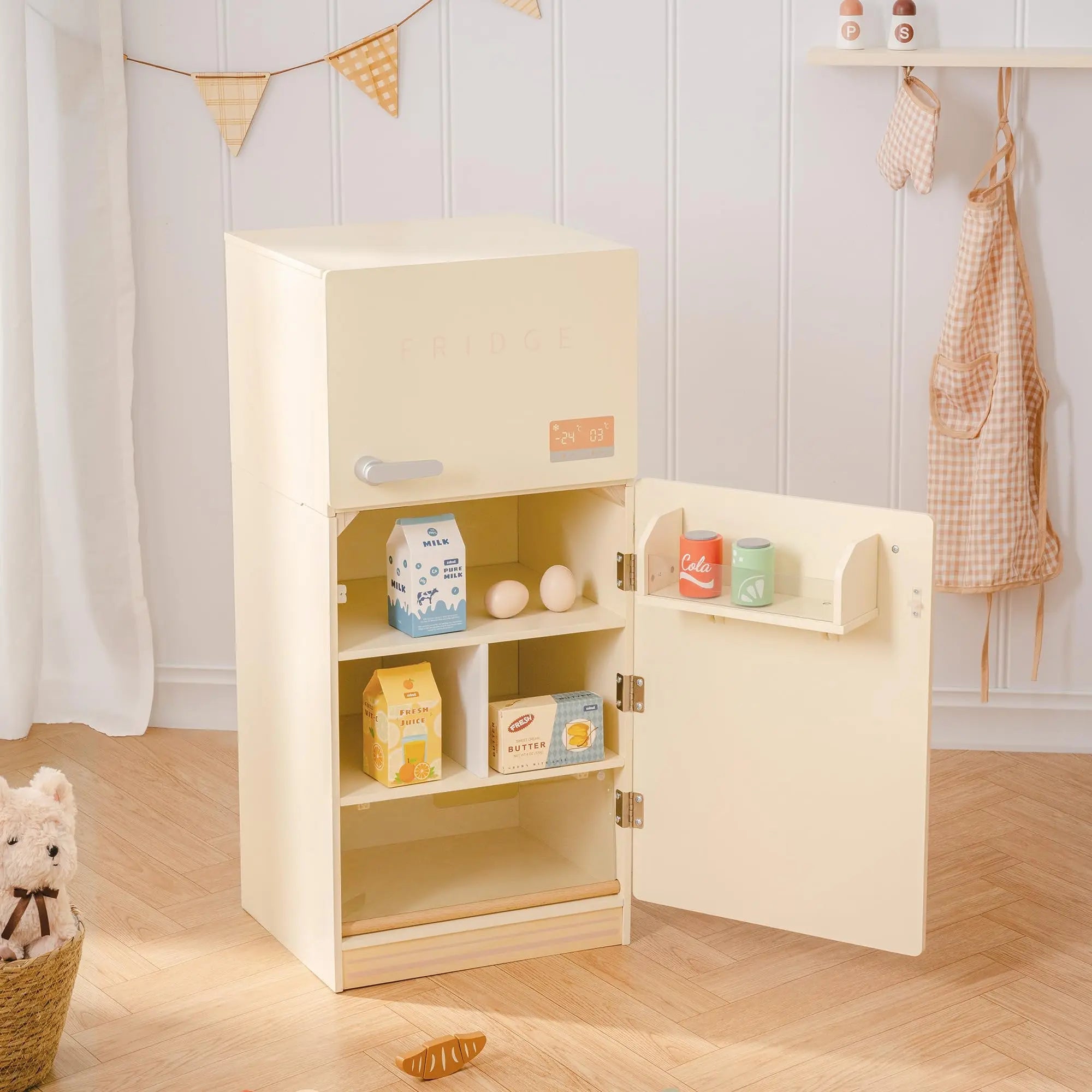 Wooden Play Kitchen Refrigerator - TIMBER TEACH
