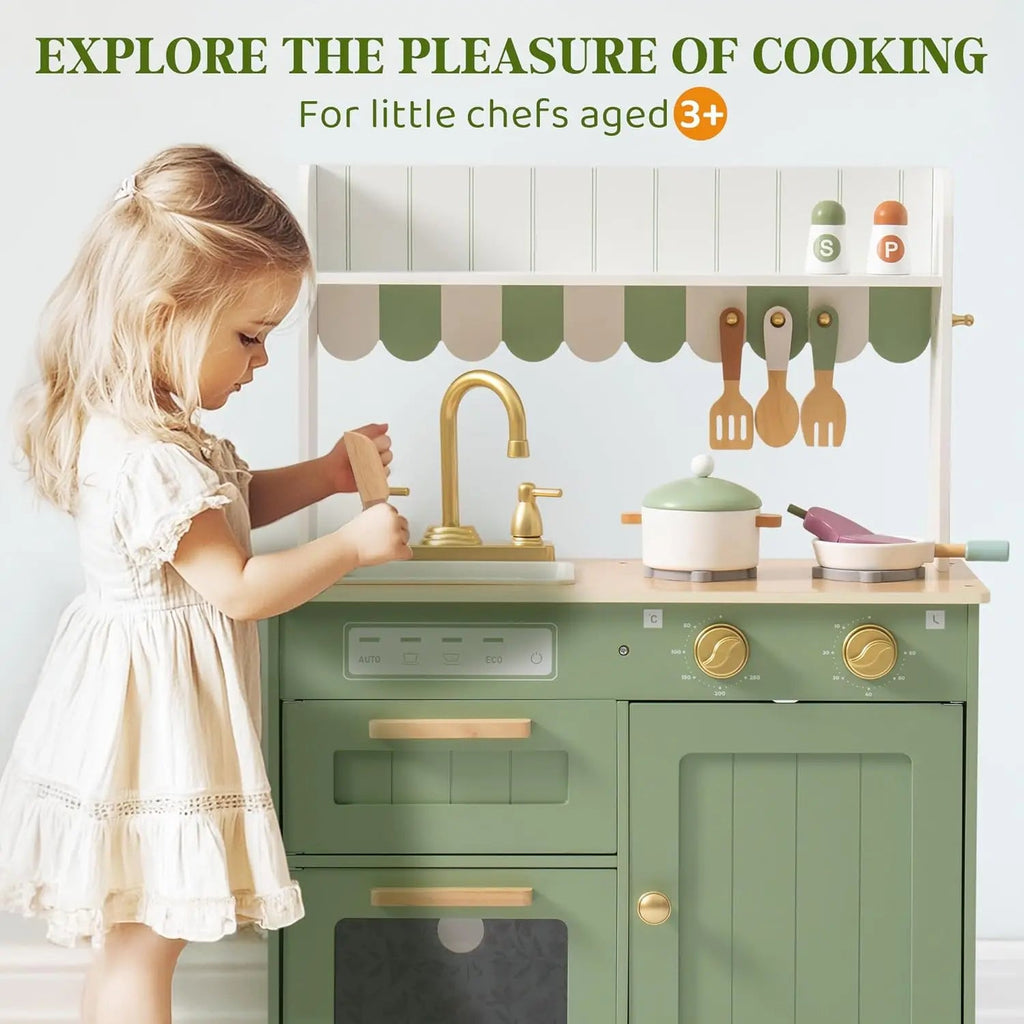 Wooden Play Kitchen Set - TIMBER TEACH