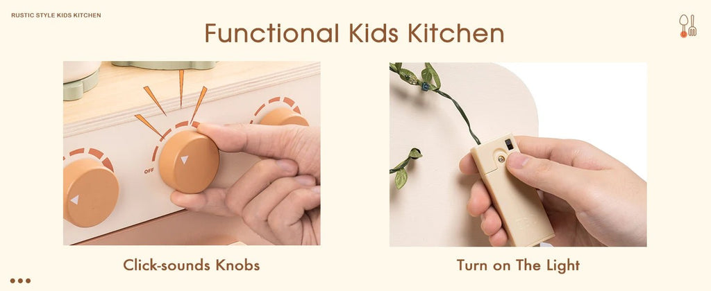 Wooden Play Kitchen - TIMBER TEACH