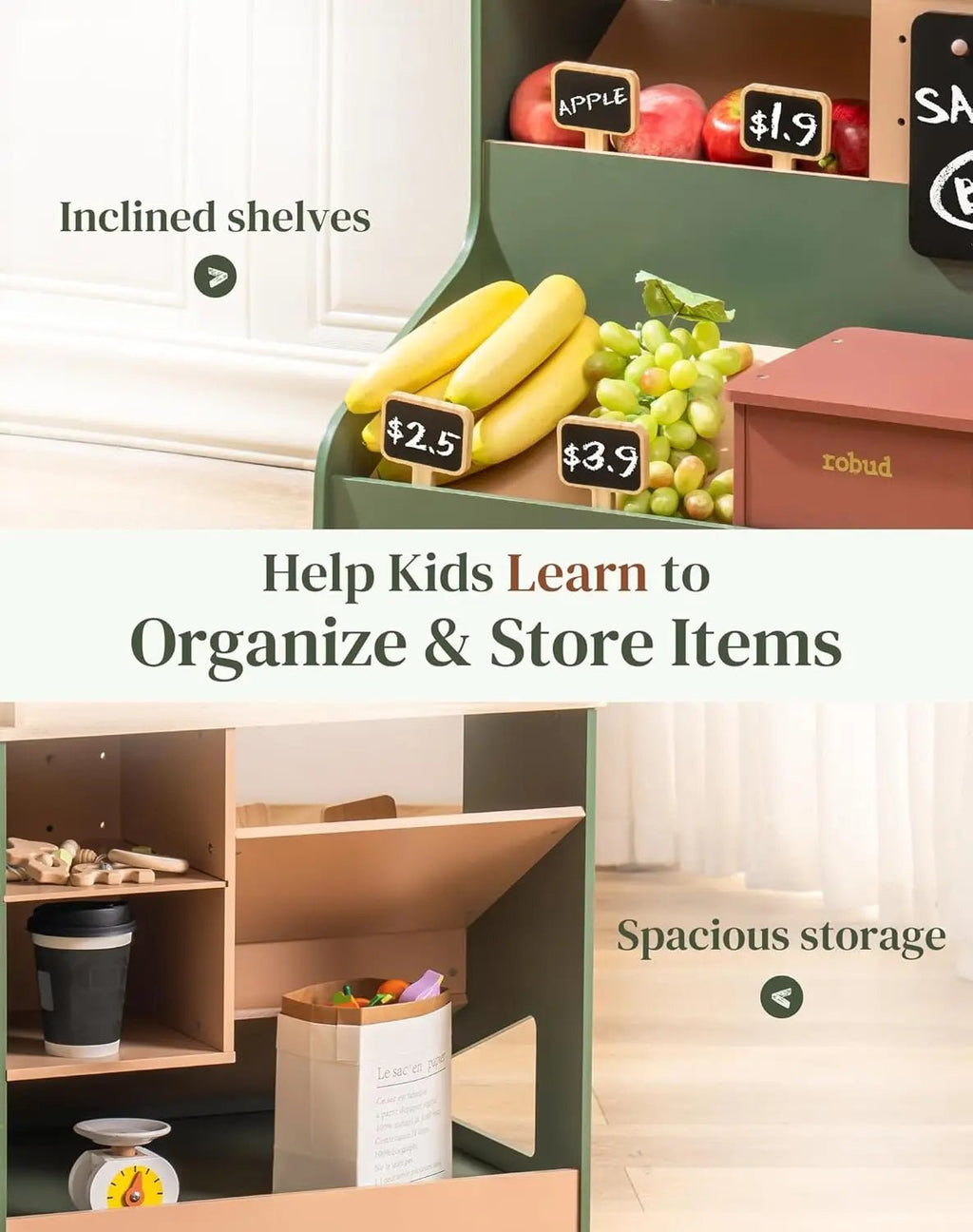 Wooden Pretend Toy Shop - TIMBER TEACH