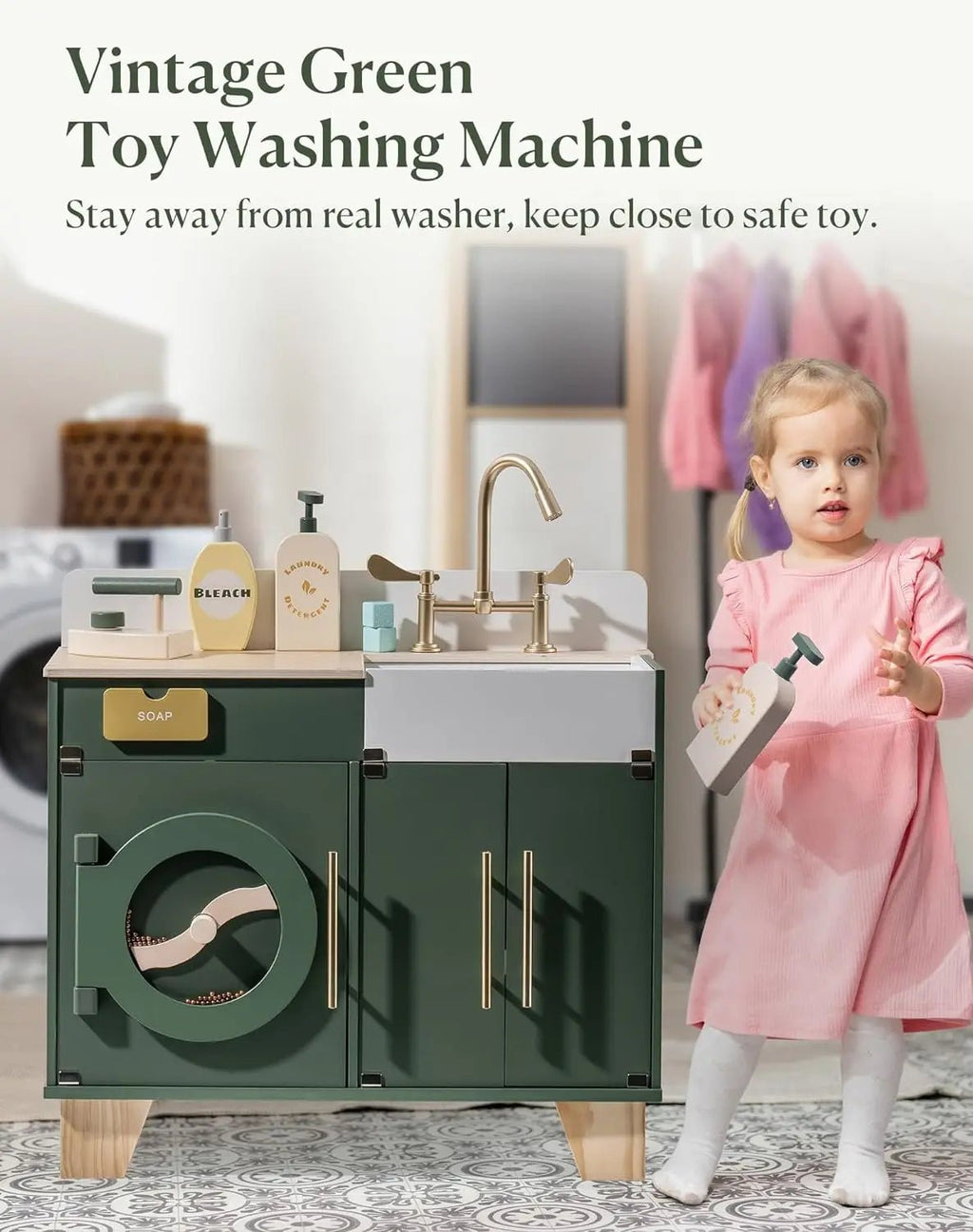 Wooden Toy Washing Machine - TIMBER TEACH