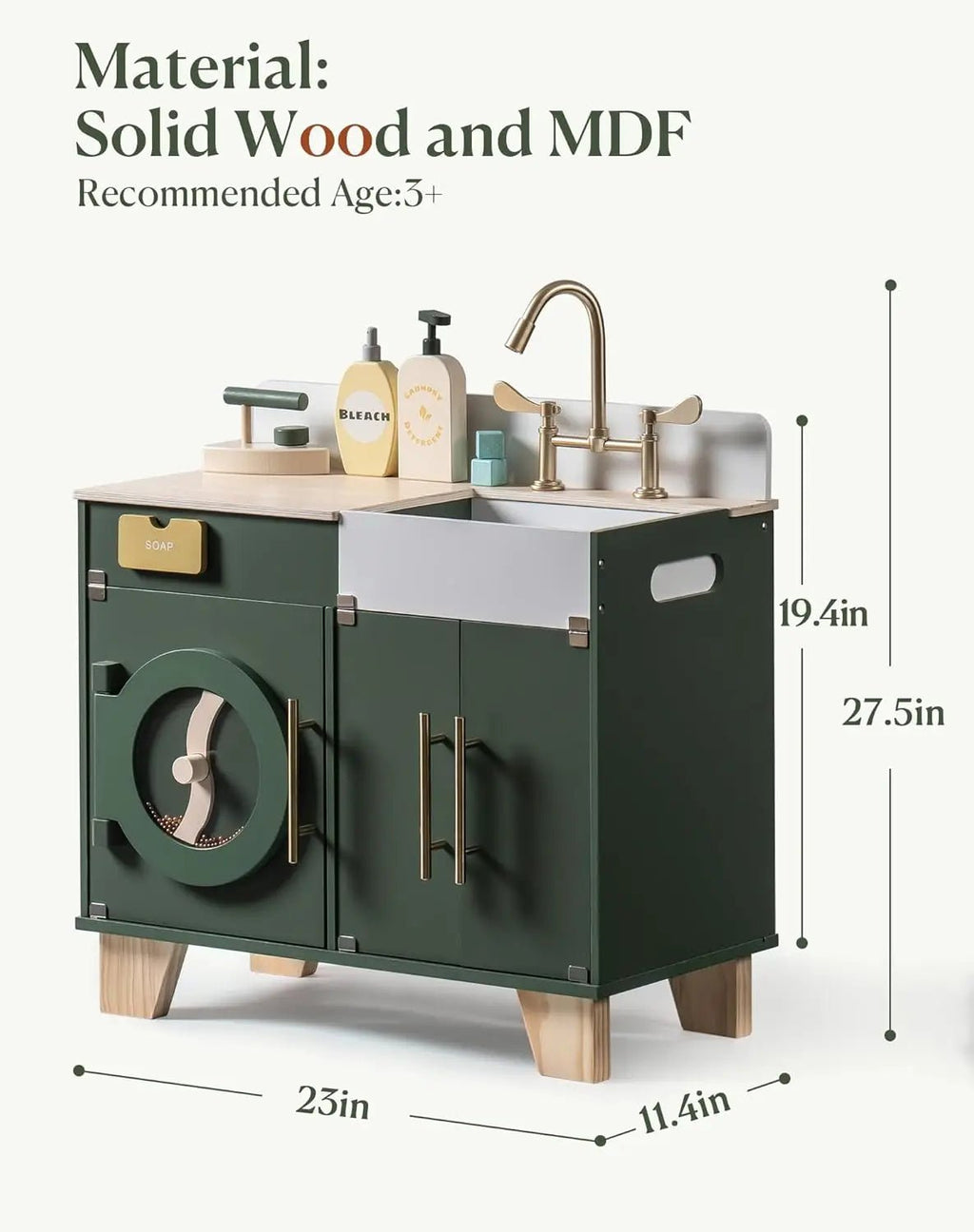 Wooden Toy Washing Machine - TIMBER TEACH
