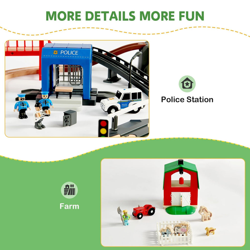 Wooden Train Set - TIMBER TEACH
