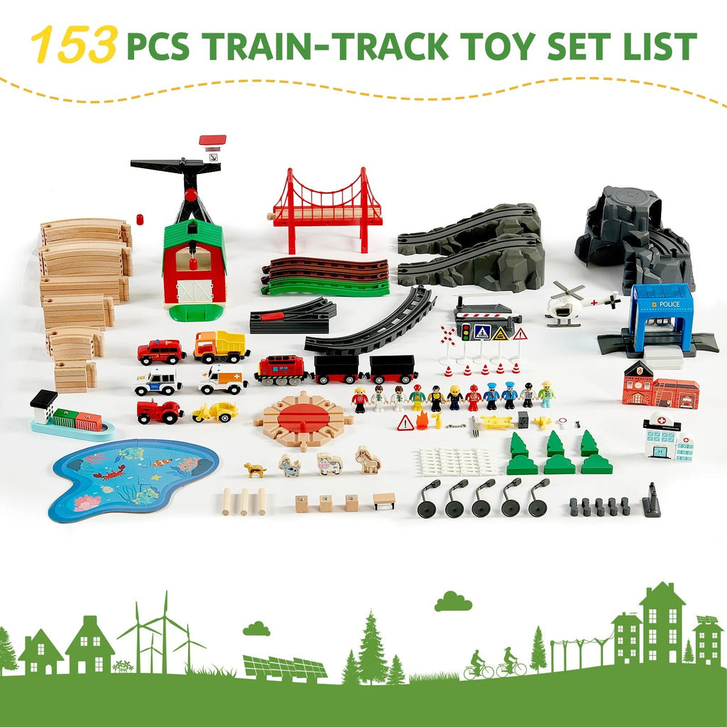 Wooden Train Set - TIMBER TEACH